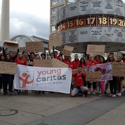 young caritas Aktion in Berlin